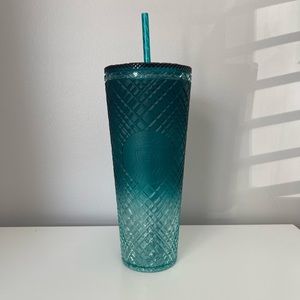 Teal Ombré Jeweled Venti Starbucks Cup